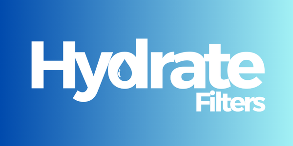 Hydrate Filters logo on a blue gradient background